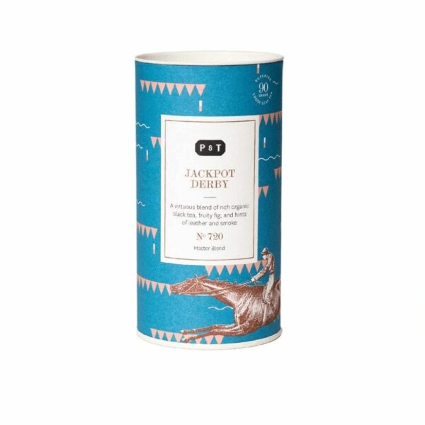 Jackpot Derby is a virtuous blend of rich organic black tea, fruity fig, and hints of leather and smoke.