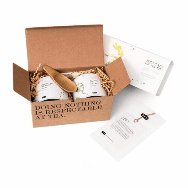 Fountain of Youth twin green tea pack and bamboo spoon