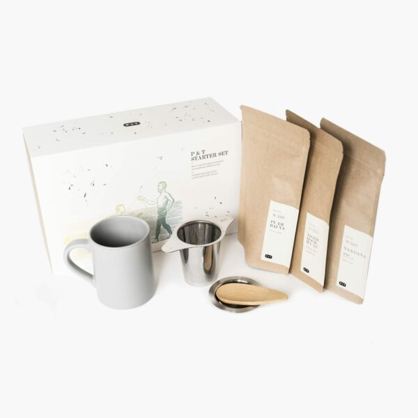 starter set with 3 different type tea: green tea, black tea and white tea