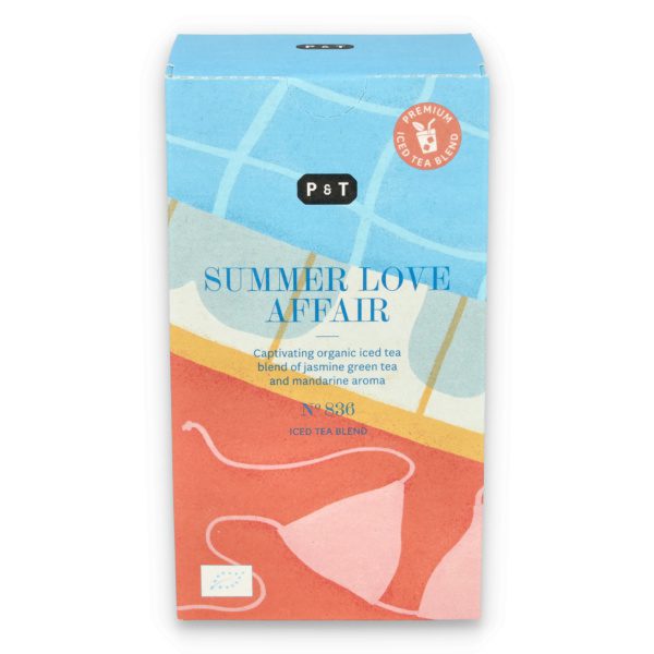 Summer-Love-Affair- ORGANIC ICED TEA BLEND OF JASMINE GREEN TEA organic green tea, tea bag, in the paper box